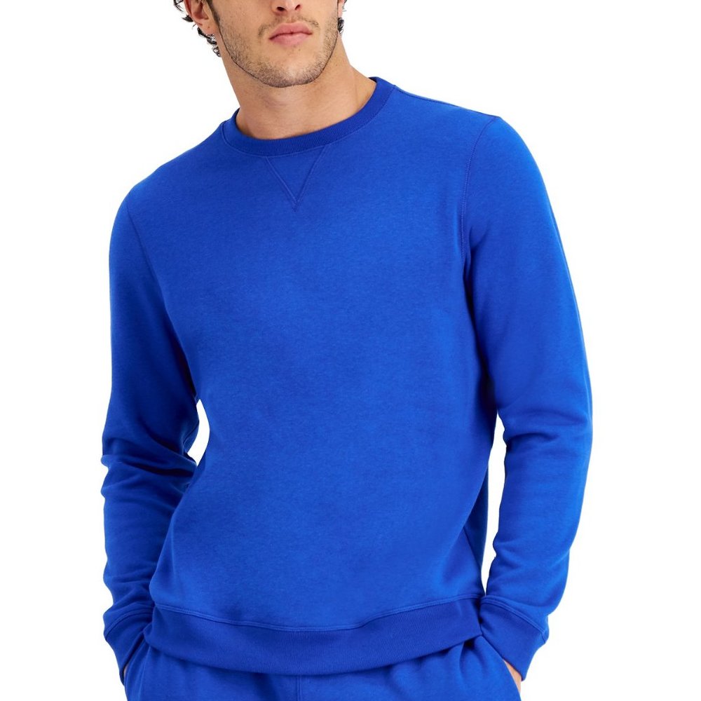 Ideology Mens Deep Cobalt Fleece Pullover Crewneck Sweatshirt 2XL